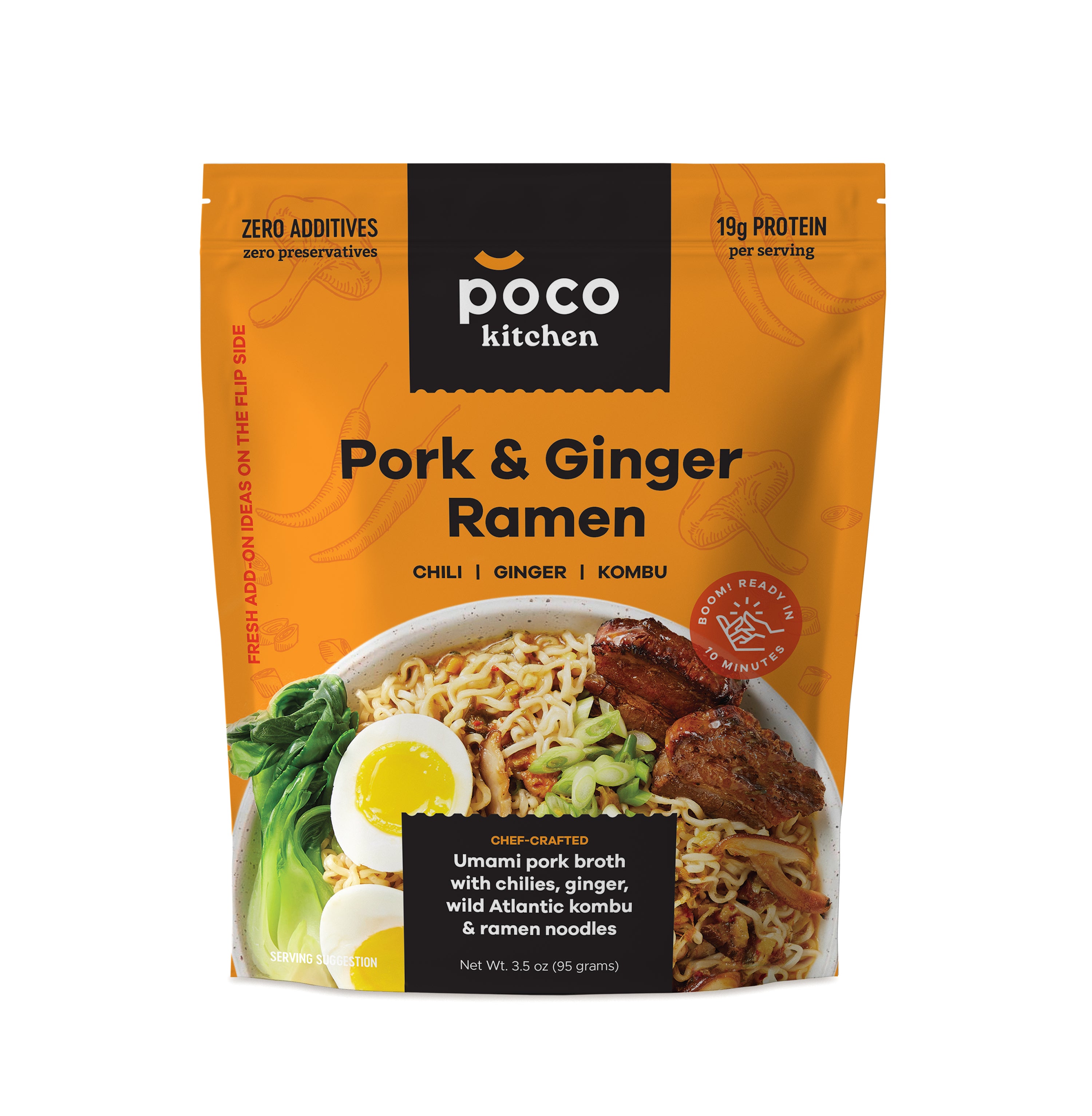 Pork & Ginger Ramen Noodle Meal Kit (Chili, Ginger, Kombu)